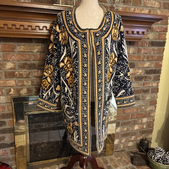 Maxsport Sweaters - maxsport long cardigan Blue & Yellow Size Medium